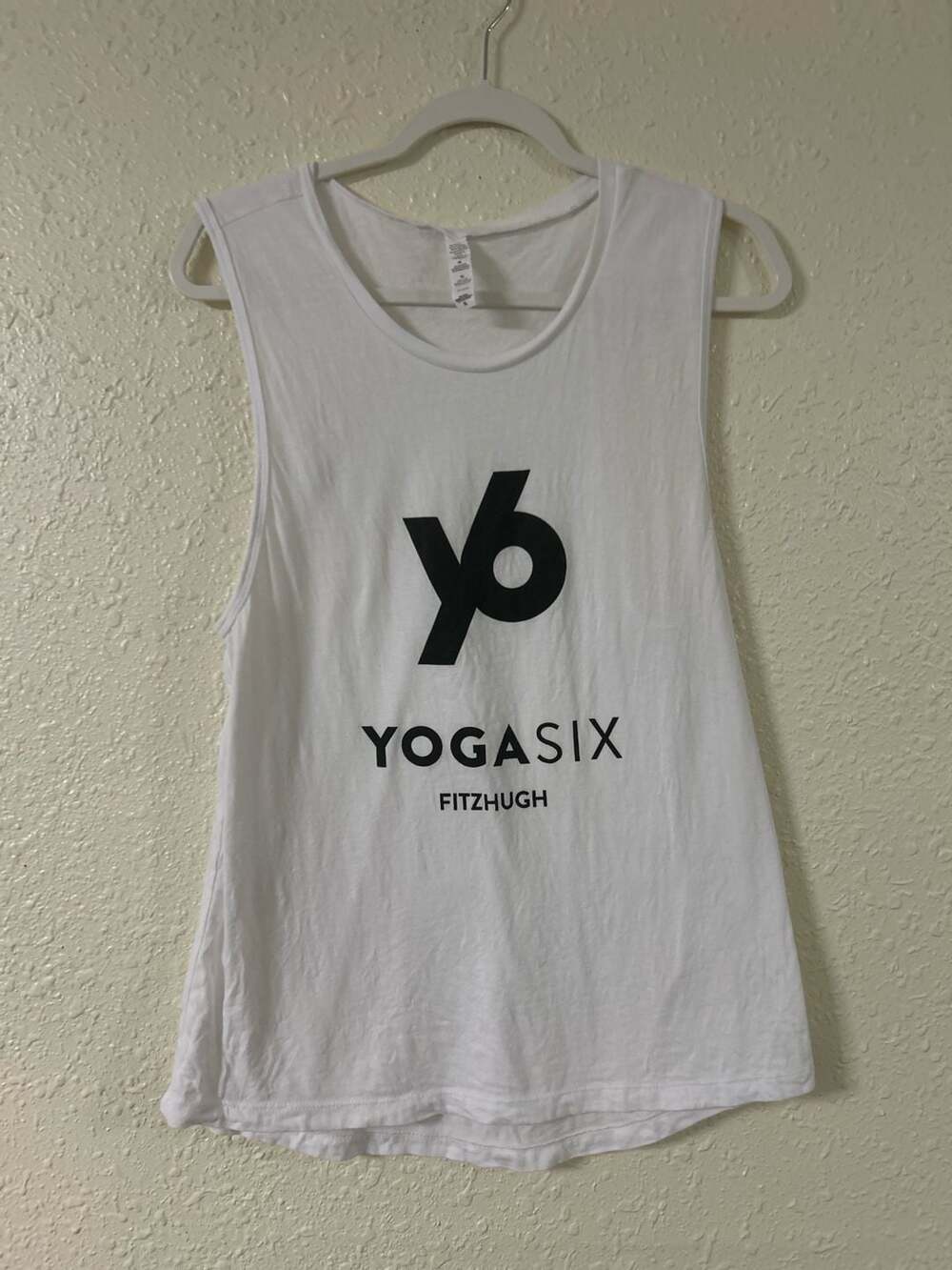 YogaSix Y6 Fitzhugh Tank Top Size XL White Cotton